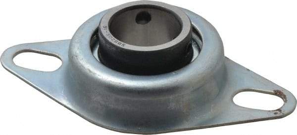 Value Collection - 1" ID, 1.2205" OAL x 4-1/2" OAH 2-Bolt Flange - 1,740 Lb Static Cap, 3,100 Lb Dyn Cap, 3-3/8" Btw Mnt Hole Ctrs, Stamped Steel Rubber Mount - First Tool & Supply