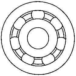 Made in USA - 20mm Bore Diam, 47mm OD, Open Plastic Race Radial Ball Bearing - 14mm Wide, 1 Row, Round Bore, 52 Lb Static Capacity, 78 Lb Dynamic Capacity - First Tool & Supply