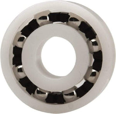 Made in USA - 8mm Bore Diam, 22mm OD, Open Plastic Race Radial Ball Bearing - 7mm Wide, 1 Row, Round Bore, 33 Lb Static Capacity, 42 Lb Dynamic Capacity - First Tool & Supply