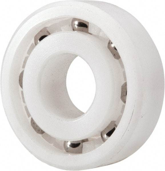 Made in USA - 10mm Bore Diam, 26mm OD, Open Plastic Race Radial Ball Bearing - 8mm Wide, 1 Row, Round Bore, 33 Lb Static Capacity, 42 Lb Dynamic Capacity - First Tool & Supply