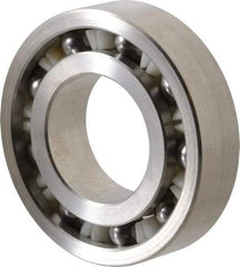 Made in USA - 1" Bore Diam, 2" OD, Open Precision Ground Radial Ball Bearing - 1/2" Wide, 1 Row, Round Bore, 163 Lb Static Capacity, 276 Lb Dynamic Capacity - First Tool & Supply