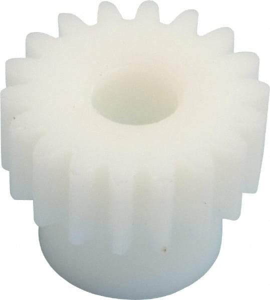 Poly Hi Solidur - 20 Pitch, 0.9" Pitch Diam, 1" OD, 18 Tooth Spur Gear - 3/8" Face Width, 5/16" Bore Diam, 43/64" Hub Diam, 20° Pressure Angle, Acetal - First Tool & Supply