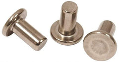 RivetKing - 0.132" Body Diam, Flat Steel Tinners Solid Rivet - 0.244" Length Under Head - First Tool & Supply