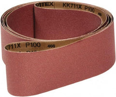 VSM - 3" Wide x 132" OAL, 120 Grit, Aluminum Oxide Abrasive Belt - Aluminum Oxide, Medium, Coated, X Weighted Cloth Backing, Wet/Dry, Series KK711X - First Tool & Supply