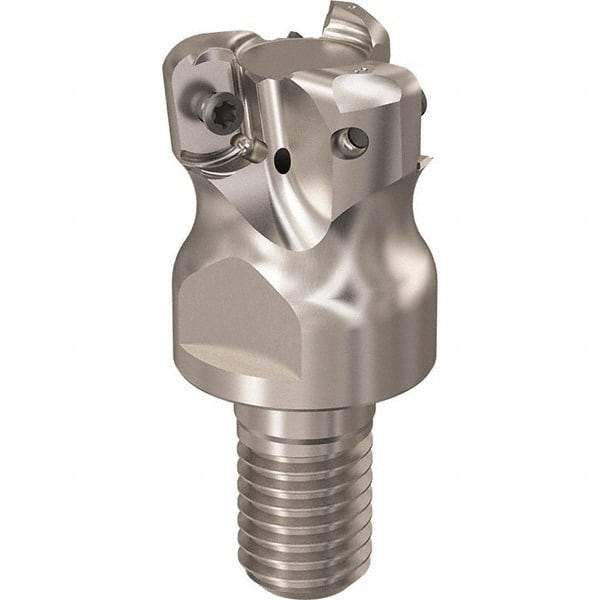 Seco - R217.21.RE 12mm Threaded Shank Milling Tip Insert Holder & Shank - 1.181102" Projection, 1" Neck Diam, M12 Neck Thread, 25mm Nose Diam, 30mm OAL, Tool Steel Tool Holder - First Tool & Supply