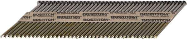 Stanley Bostitch - 11 Gauge 0.131" Shank Diam 3-1/4" Long Framing Nails for Power Nailers - Steel, Bright Finish, Smooth Shank, Angled Stick Paper Tape Collation, Round Head - First Tool & Supply