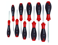 10 Piece - T7s; T8s; T9s; T10s; T20s; T25s; T27s; T30s; T40s Security - Torx SoftFinish® Cushion Grip Screwdriver Set - First Tool & Supply