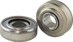 USDI - 1 Row, 3-1/16" OD, 1-1/16" Hex Single Shield Conveyor Roller Bearing - 603 Lb Capacity, 550 Max RPM, Steel with Zinc Housing - First Tool & Supply