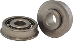 USDI - 1 Row, 1-1/4" OD, 5/8" Bore Diam, Round Open Conveyor Roller Bearing - 75 Lb Capacity, 550 Max RPM, with Flange, Steel with Steel Housing - First Tool & Supply