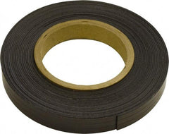 Mag-Mate - 300" Long x 1" Wide x 1/32" Thick Flexible Magnetic Strip - 8 Lb Max Pull Force, 4 Linear Ft/Lb Magnetic Pull Force, Plain Back, Dark Brown - First Tool & Supply