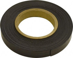 Mag-Mate - 300" Long x 1" Wide x 1/16" Thick Flexible Magnetic Strip - 12 Lb Max Pull Force, 6 Linear Ft/Lb Magnetic Pull Force, Plain Back, Dark Brown - First Tool & Supply