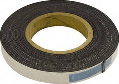 Mag-Mate - 300" Long x 1" Wide x 1/16" Thick Flexible Magnetic Strip - 12 Lb Max Pull Force, 6 Linear Ft/Lb Magnetic Pull Force, Adhesive Back, Dark Brown - First Tool & Supply