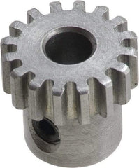 Boston Gear - 6 Pitch, 2.333" Pitch Diam, 14 Tooth Spur Gear - 1-1/2" Face Width, 1" Bore Diam, 1.79" Hub Diam, 14.5° Pressure Angle, Steel - First Tool & Supply