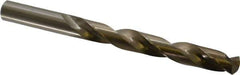 Chicago-Latrobe - 5/8" 135° Cobalt Jobber Drill - Oxide/Gold Finish, Right Hand Cut, Spiral Flute, Straight Shank, 7-1/8" OAL, Split Point - First Tool & Supply