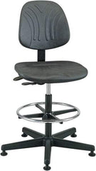 Bevco - 19 to 26-1/2" High Pneumatic Height Adjustable Chair - 27" Wide x 27" Deep, Polyurethane Seat, Black - First Tool & Supply