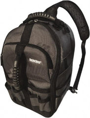 Bucket Boss - 24 Pocket Gray & Black Polyester Backpack Tool Bag - 9" Wide x 8" Deep x 17" High - First Tool & Supply