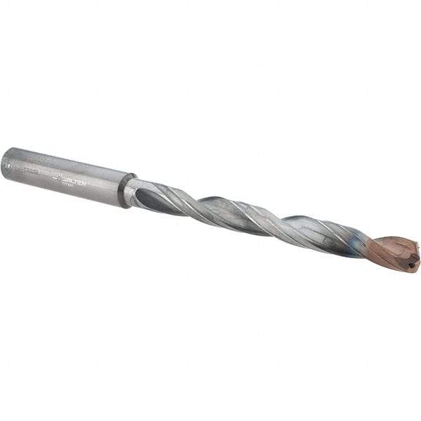 Walter-Titex - 1/4" 140° Solid Carbide Jobber Drill - Double Coating Finish, Right Hand Cut, Spiral Flute, Straight Shank, 106mm OAL, X-treme D Point - First Tool & Supply