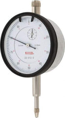 SPI - 10mm Range, 0-100 Dial Reading, 0.01mm Graduation Dial Drop Indicator - 58mm Dial, 1mm Range per Revolution, 0.02mm Accuracy, Revolution Counter, Includes NIST Traceability Certification - First Tool & Supply