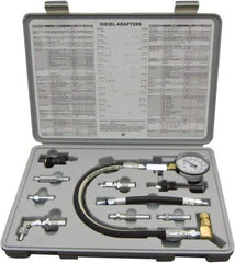 Lang - 10 Piece Dial Engine Compression Test Kit - 1,000 Max Pressure, PSI Scale - First Tool & Supply