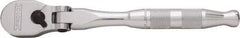 Proto - 3/8" Drive Pear Head Ratchet - Full Polish Chrome Finish, 7" OAL, 90 Gear Teeth, Standard Handle, Reversible Flex Head - First Tool & Supply