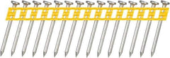 DeWALT - 13 Gauge 0.102" Shank Diam 1-1/2" Long Concrete Nails for Power Nailers - Steel, Zinc Finish, Smooth Shank, Angled Stick Plastic Collation, Round Head - First Tool & Supply