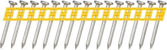 DeWALT - 13 Gauge 0.102" Shank Diam 1-1/4" Long Concrete Nails for Power Nailers - Steel, Zinc Finish, Smooth Shank, Angled Stick Plastic Collation, Round Head - First Tool & Supply