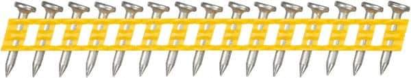 DeWALT - 13 Gauge 0.102" Shank Diam 3/4" Long Concrete Nails for Power Nailers - Steel, Zinc Finish, Smooth Shank, Angled Stick Plastic Collation, Round Head - First Tool & Supply