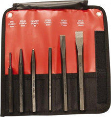 Mayhew - 6 Piece, 9/32 to 5/32", Pin & Pilot Punch Set - Hex Shank, Steel, Comes in Kit Bag - First Tool & Supply