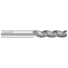 10mm Dia. x 100mm Overall Length 3-Flute 1mm C/R Solid Carbide SE End Mill-Round Shank-Center Cut-Uncoated - First Tool & Supply