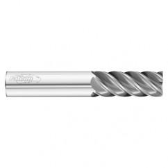 25mm Dia. x 121mm Overall Length 5-Flute Square End Solid Carbide SE End Mill-Round Shank-Center Cut-Uncoated - First Tool & Supply