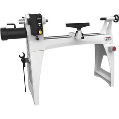 Jet - 18-1/2" Swing, 40" Distance Between Center, Woodworking Lathe - 2MT Headstock, 40 to 3,200 RPM, 4" Quill Travel - First Tool & Supply