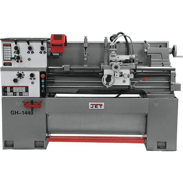 Jet - 14" Swing, 40" Between Centers, 230 Volt, Single Phase Bench Lathe - 5MT Taper, 3 hp, 40 to 1,800 RPM, 1-1/2" Bore Diam, 30" Deep x 56-1/2" High x 74.8" Long - First Tool & Supply