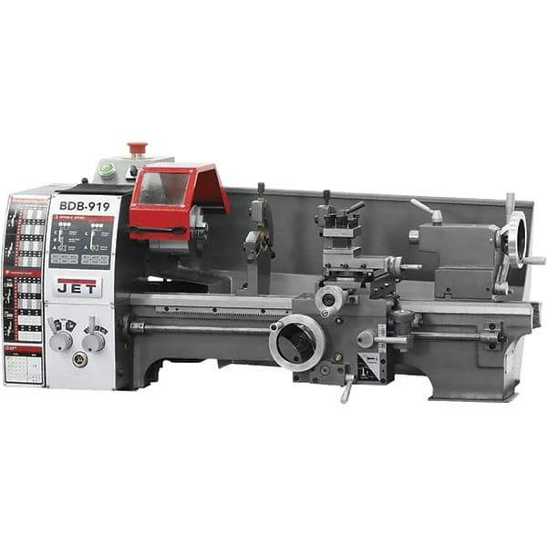 Jet - 8-3/4" Swing, 18" Between Centers, 115 Volt, Single Phase Bench Lathe - 3MT Taper, 3/4 hp, 130 to 2,000 RPM, 3/4" Bore Diam, 20" Deep x 30" High x 40" Long - First Tool & Supply