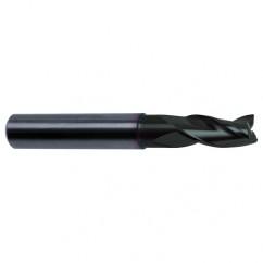 9/16 Dia. x 3-1/2 Overall Length 3-Flute Square End Solid Carbide SE End Mill-Round Shank-Center Cut-Super-A - First Tool & Supply