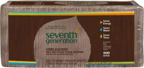 Seventh Generation - 12" Long x 12" Wide, Paper Napkins - 1 Ply, Brown - First Tool & Supply