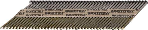 Stanley Bostitch - 11 Gauge 0.12" Shank Diam 3" Long Framing Nails for Power Nailers - Steel, Bright Finish, Smooth Shank, Angled Stick Paper Tape Collation, Round Head - First Tool & Supply