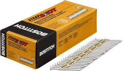 Stanley Bostitch - 10 Gauge 0.148" Shank Diam 2-1/2" Long Metal Connecting Nails for Power Nailers - Steel, Galvanized Finish, Smooth Shank, Angled Stick Paper Tape Collation, Round Head, Diamond Point - First Tool & Supply