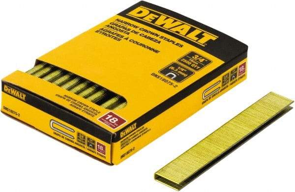 DeWALT - 5/8" Long x 1/4" Wide, 18 Gauge Crowned Construction Staple - Steel, Copper Finish, Chisel Point - First Tool & Supply