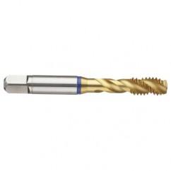 1/4-20 2B 3-Flute PM Cobalt Blue Ring Semi-Bottoming 40 degree Spiral Flute Tap-TiN - First Tool & Supply