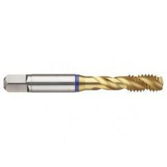 3/8-24 2B 3-Flute PM Cobalt Blue Ring Semi-Bottoming 40 degree Spiral Flute Tap-TiN - First Tool & Supply