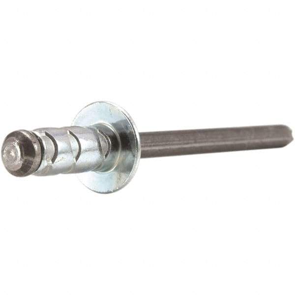 STANLEY Engineered Fastening - Size 6 Dome Head Aluminum Multi Grip Blind Rivet - Aluminum Mandrel, 0.063" to 1/4" Grip, 3/16" Head Diam, 0.192" to 0.205" Hole Diam, 0.116" Body Diam - First Tool & Supply