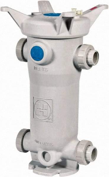 Hayward - 2 Inch Pipe, Threaded End Connections, 31-7/8 Inch Long, Cartridge Filter Housing without Cartridge - 100 Max GPM Flow Rate, 150 psi Max Working Pressure, GFPP per ASTM D4101, Cell Class 85580 Grade, Polypropylene Housing - First Tool & Supply