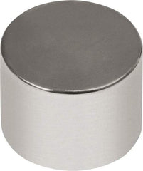 Mag-Mate - 3/8" Diam x 3/8" High Neodymium Rare Earth Magnet - 7.96 Lb Max Capacity, 180°F Max, Nickel Plated - First Tool & Supply