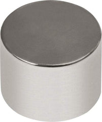 Mag-Mate - 1/4" Diam x 1/4" High Neodymium Rare Earth Magnet - 3.35 Lb Max Capacity, 180°F Max, Nickel Plated - First Tool & Supply