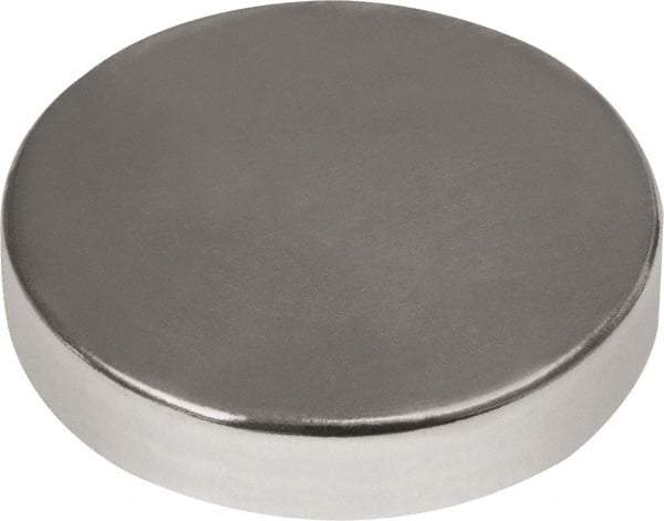 Mag-Mate - 3/4" Diam x 1/8" High Neodymium Rare Earth Magnet - 18 Lb Max Capacity, 180°F Max, Nickel Plated - First Tool & Supply