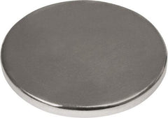 Mag-Mate - 3/4" Diam x 1/16" High Neodymium Rare Earth Magnet - 15.3 Lb Max Capacity, 180°F Max, Nickel Plated - First Tool & Supply