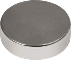 Mag-Mate - 1/2" Diam x 3/16" High Neodymium Rare Earth Magnet - 11.5 Lb Max Capacity, 180°F Max, Nickel Plated - First Tool & Supply