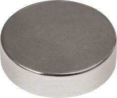 Mag-Mate - 1/2" Diam x 3/16" High Neodymium Rare Earth Magnet - 9.3 Lb Max Capacity, 180°F Max, Nickel Plated - First Tool & Supply