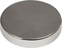 Mag-Mate - 1/2" Diam x 1/8" High Neodymium Rare Earth Magnet - 7.7 Lb Max Capacity, 180°F Max, Nickel Plated - First Tool & Supply