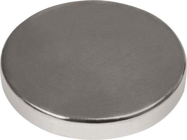 Mag-Mate - 1" Diam x 3/16" High Neodymium Rare Earth Magnet - 38.4 Lb Max Capacity, 180°F Max, Nickel Plated - First Tool & Supply